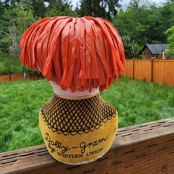 Vintage 1960s "HAPPY BIRTHDAY!" Toy DOLLY GRAM by WESTERN UNION Stuffed Rag Doll - Picture 4 of 7